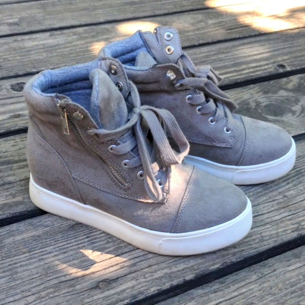 Clear Out Sale- Soda hidden wedge bootie sneakers